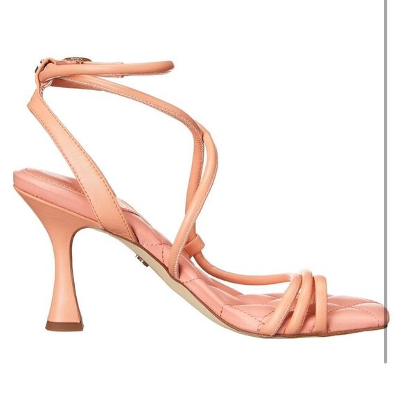 $150 Sam Edelman Maven Women's Leather Square Toe Heels in Pink, Size 6 - Picture 7 of 8